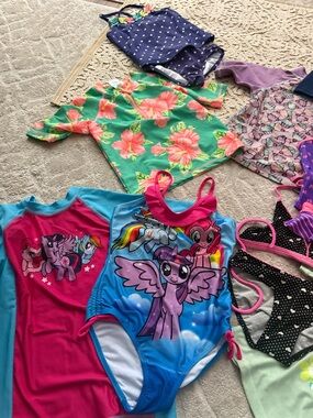 Carter's Girls' Multicolor Swimwear Lot - Blue, Pink, Green, Black